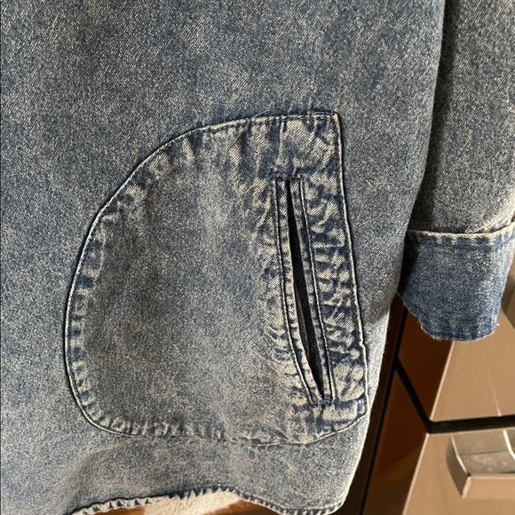 Joan Rivers Women Size XL Denim Shirt Jacket Blue Pocket - Picture 7 of 10